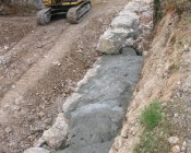 mur de soutenement rochers blocs